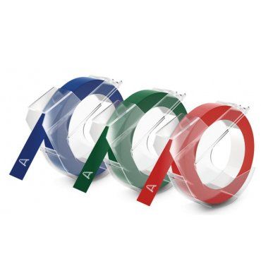 Dymo S0847750 Embossing tape 3D black red blue Blister 9mmx3m for Dymo