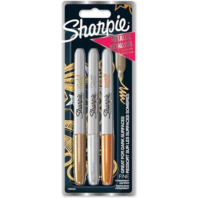 Sharpie 1986006 marker 3 pc(s) Fine tip Bronze. Gold. Silver