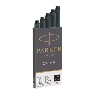 Parker Quink inktpatronen zwart. doos met 5 stuks Black 5 pc(s) - Thumbnail 3