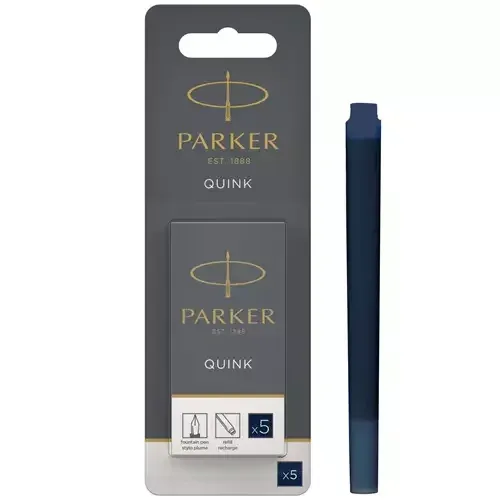 Parker Quink Ink Refill Cartridge for Fountain Pens Blue/Black (Pack 5) - 1950404 - Image 1