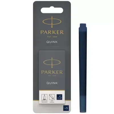 Parker Quink Ink Refill Cartridge for Fountain Pens Blue/Black (Pack 5) - 1950404