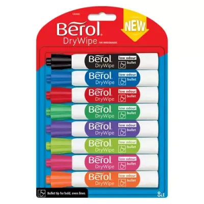 Berol D/WIPE BULLET MARKER ASST PK8