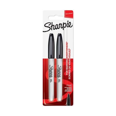 Pack of 2 Sharpie Fine Permanent Markers Black