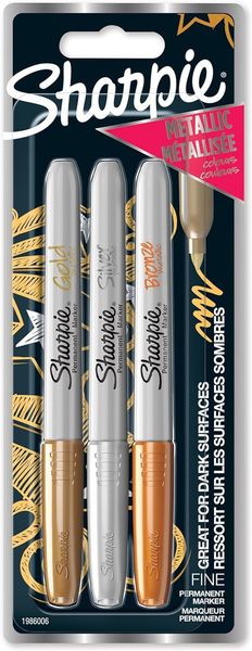 Sharpie 1986006 marker 3 pc(s) Fine tip Bronze Gold Silver