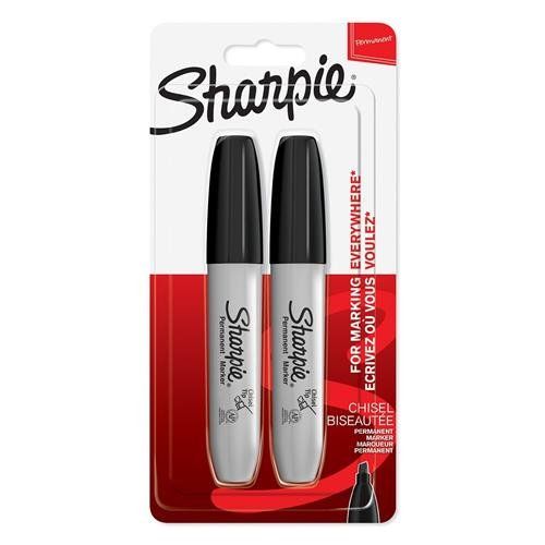 Sharpie Permanent Marker Chisel Tip Black (Pack 2) - 1986195 - Image 1