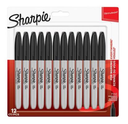 Pack of 12 Sharpie Permanent Markers Black