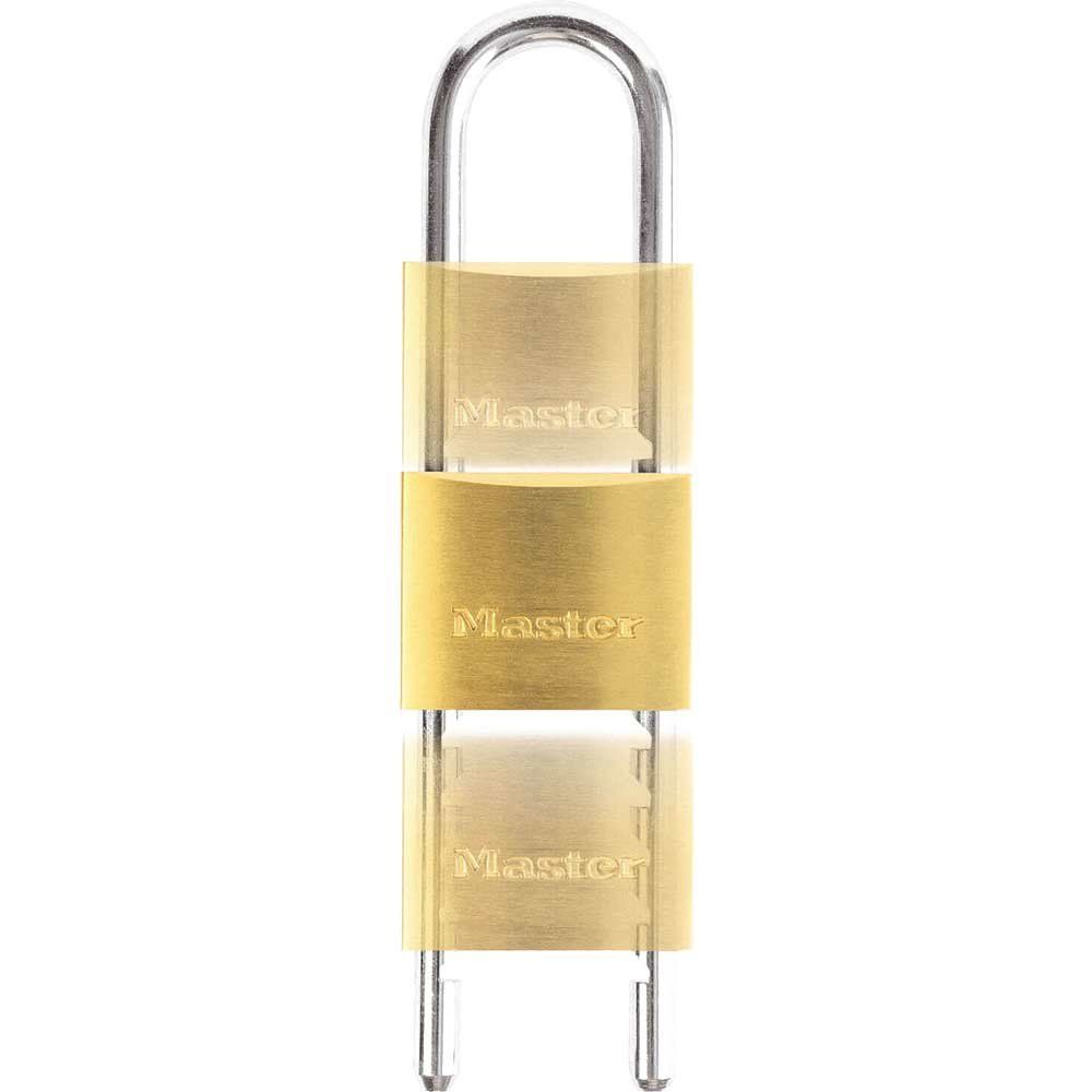 Masterlock Solid Brass Padlock and Adjustable Shackle 50mm Extra Long - Image 1