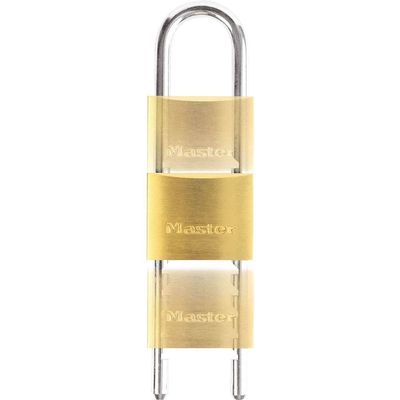 Masterlock Solid Brass Padlock and Adjustable Shackle 50mm Extra Long