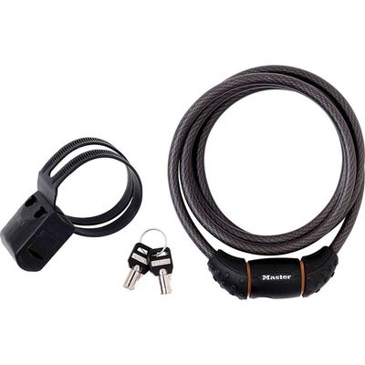 Master Lock Cable Key Lock 10mm x 1.8m Black - Thumbnail 2