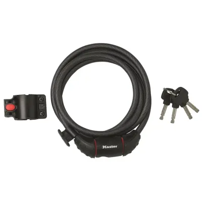 Master Lock Cable Key Lock 10mm x 1.8m Black
