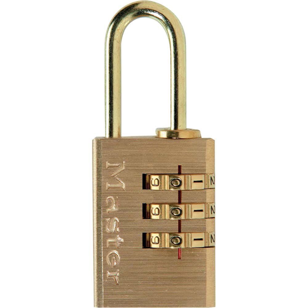 Masterlock Brass Finish Combination Padlock 20mm Standard - Image 1