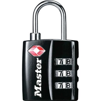 Masterlock TSA Combination Padlock 30mm Black Standard