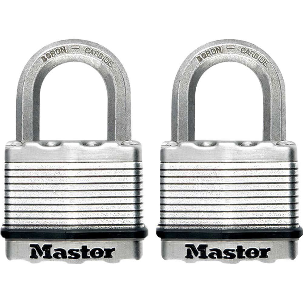Masterlock Excell Laminated Steel Padlock Pack of 2 Keyed Alike 50mm Standard - Image 1