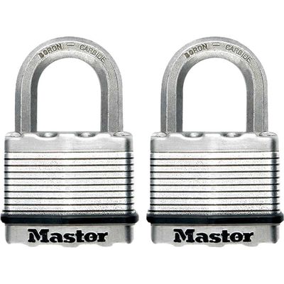 Masterlock Excell Laminated Steel Padlock Pack of 2 Keyed Alike 50mm Standard