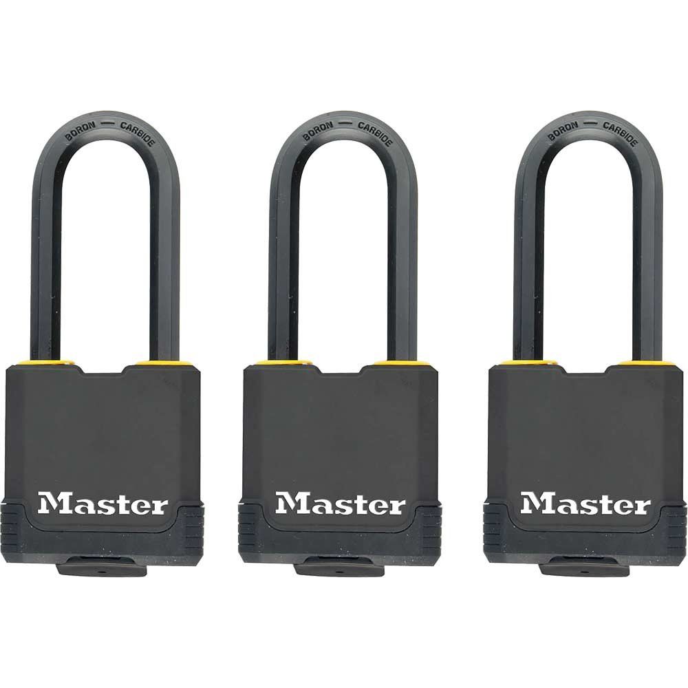 Masterlock Excell Weather Tough Padlock Pack of 3 Keyed Alike 48mm Standard - Image 1