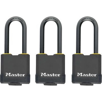Masterlock Excell Weather Tough Padlock Pack of 3 Keyed Alike 48mm Standard