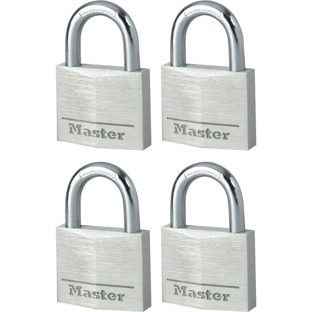 Masterlock Aluminium Padlock Pack of 4 Keyed Alike 40mm Standard - Image 1
