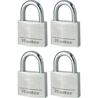 Masterlock Aluminium Padlock Pack of 4 Keyed Alike 40mm Standard