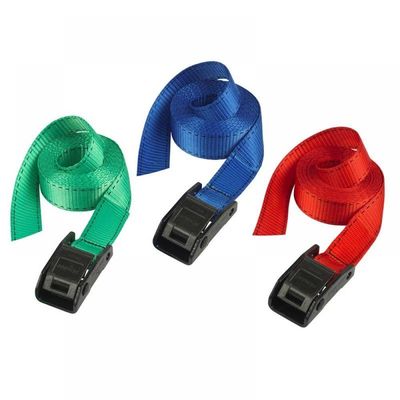 Master Lock 3110EURDATCOL Lashing Strap With Metal Buckle Coloured 2.5M 150Kg (Pack 2)