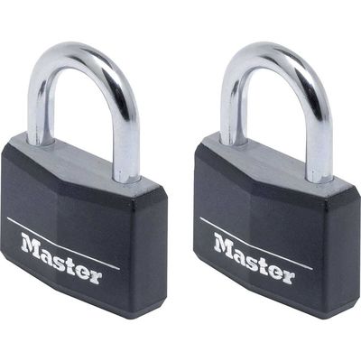 Masterlock Aluminium Vinyl Padlock Keyed Alike 40mm Black Standard