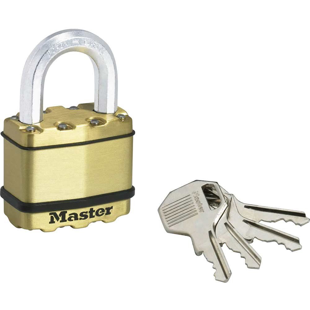 Masterlock Excell Brass Finish Padlock 50mm Standard - Image 1