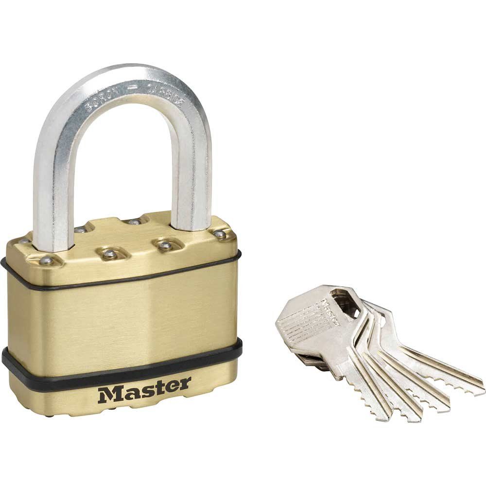 Masterlock Excell Brass Finish Padlock 64mm Standard - Image 1