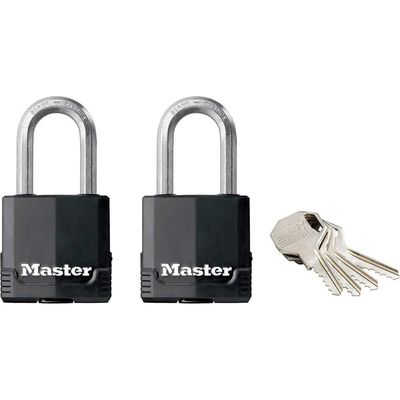 Masterlock Excell Weather Tough Padlock Pack of 2 Keyed Alike 48mm Standard