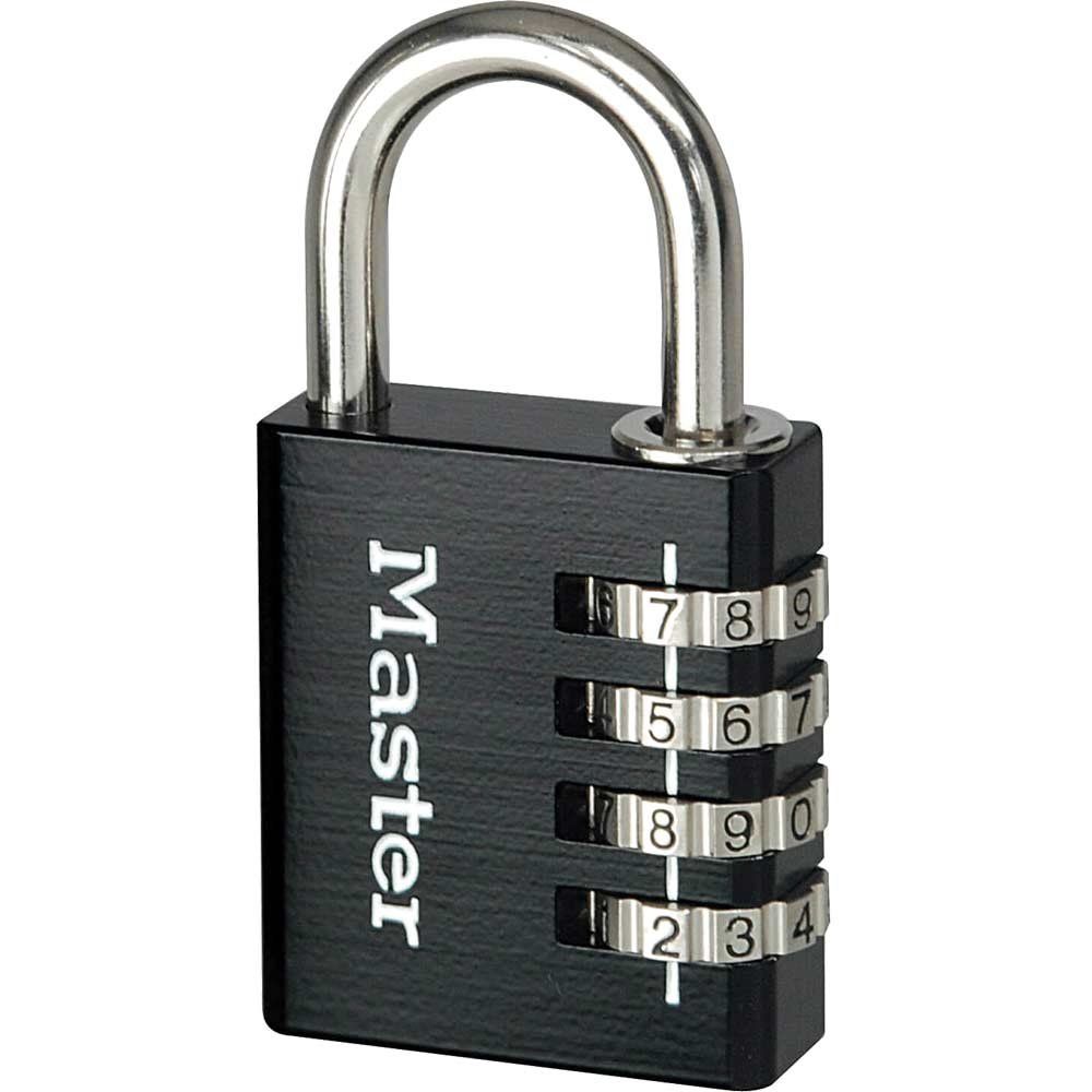 Masterlock Aluminium Combination Padlock 40mm Black Standard - Image 1