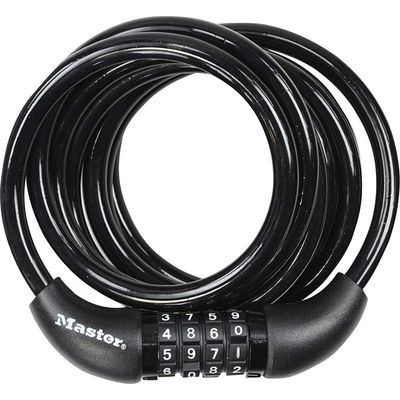 Master Lock Cable Combination Lock 8mm x 1.8m Black - Thumbnail 2
