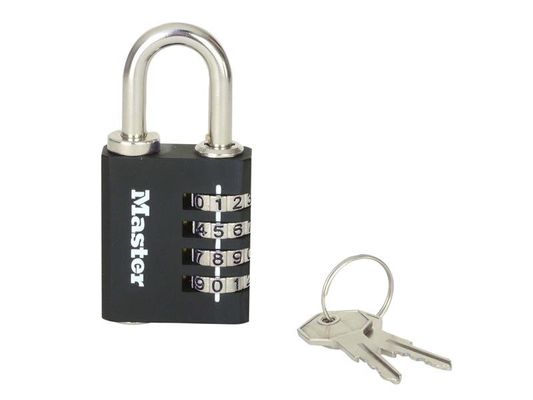 Master Lock Combi Padlock With Override Key Black 7641EURDBLK