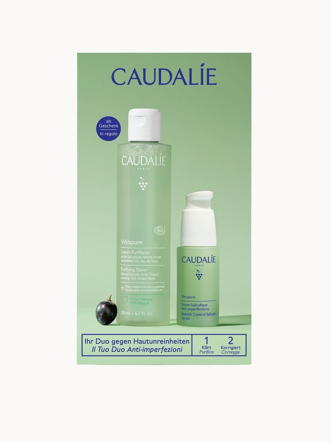 Caudalie Vinopure Clear Skin Tone & Treat Set - Image 1