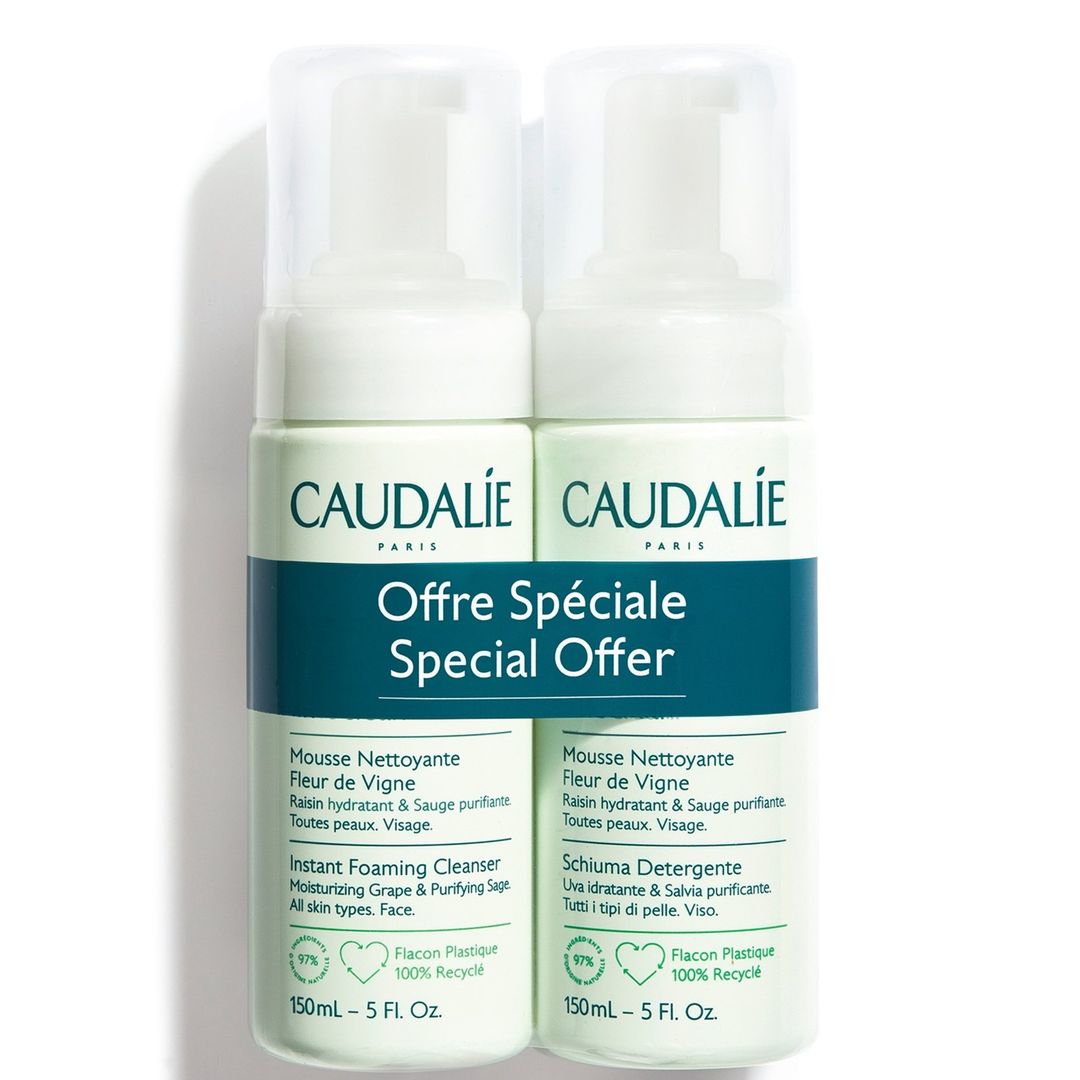 Caudalie Vinoclean Instant Foaming Cleanser Duo (Worth £30.00) - Image 1