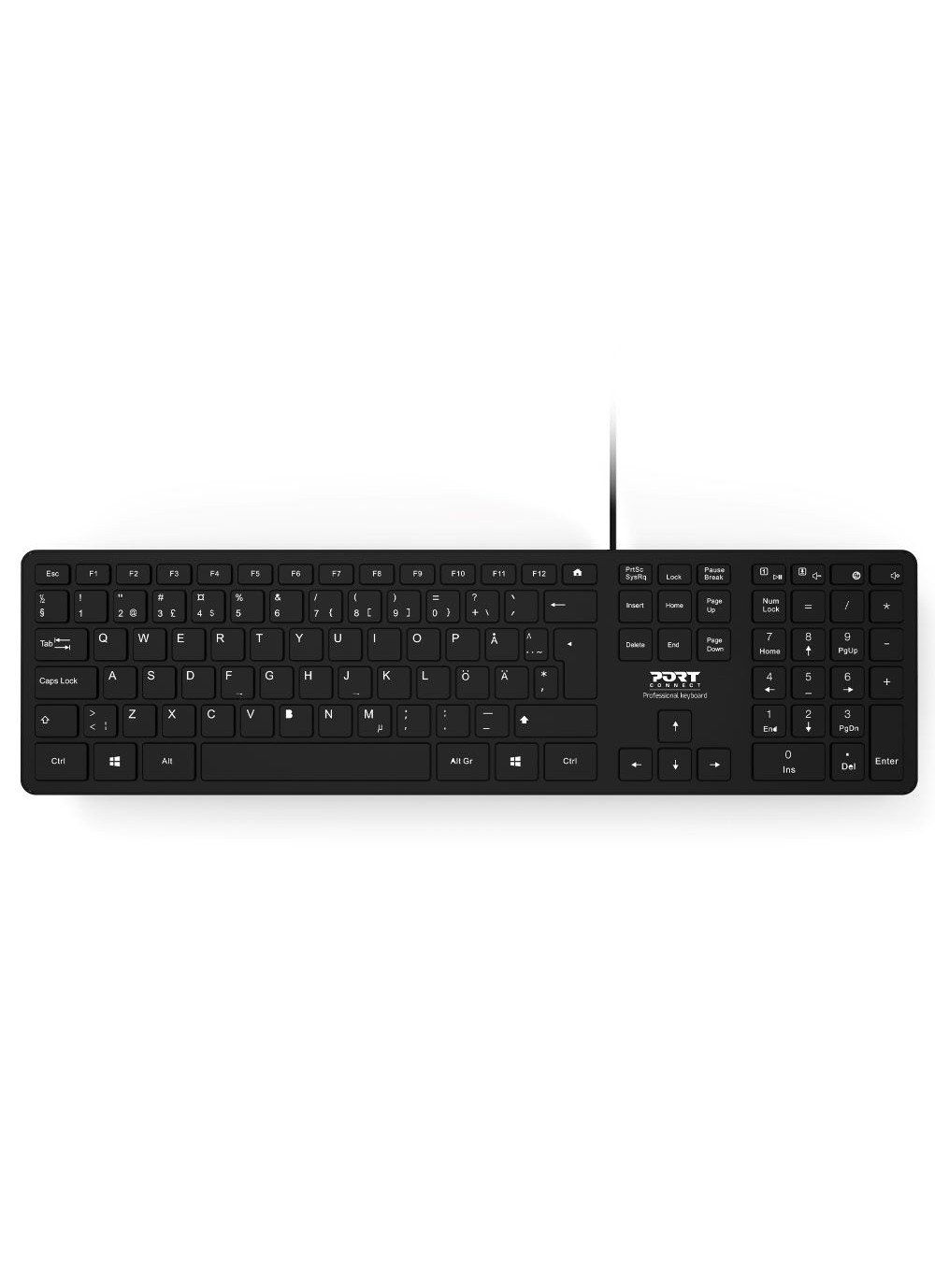 Port Designs 900754-UK keyboard Office USB QWERTY UK English Black - Image 1