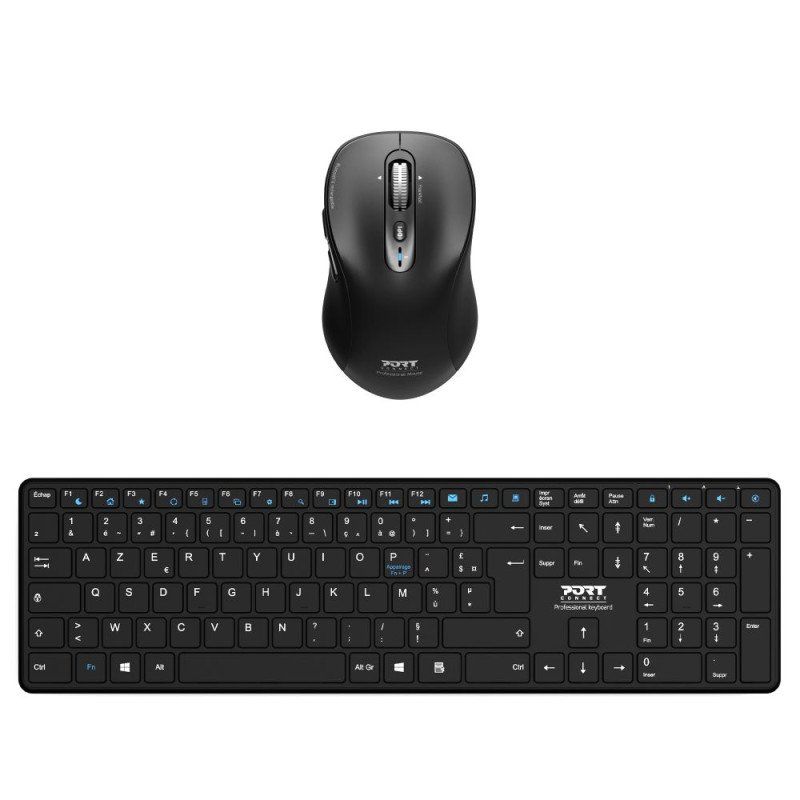 Port Designs 900907RUK keyboard Mouse included Home Bluetooth UK English Black - Image 1