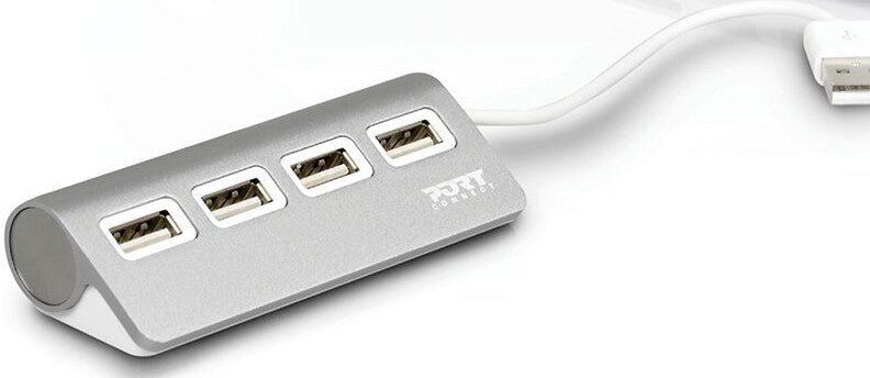 Port Designs 900120 interface hub USB 2.0 480 Mbit/s Grey White - Image 1
