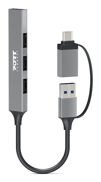 Port Designs 900160 interface hub USB Type-C 5000 Mbit/s Silver - Image 1