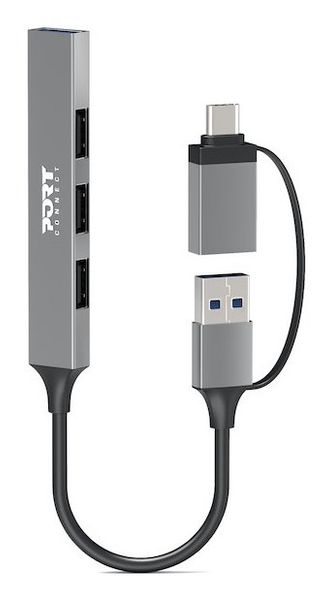 Port Designs 900160 interface hub USB Type-C 5000 Mbit/s Silver