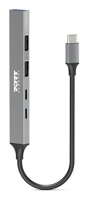 Port Designs 900163 interface hub USB Type-C 5000 Mbit/s Silver - Image 1