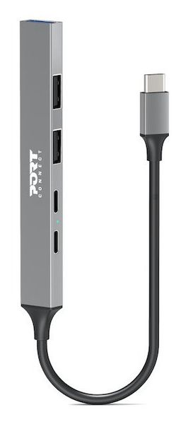 Port Designs 900163 interface hub USB Type-C 5000 Mbit/s Silver