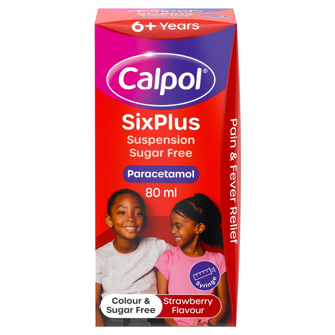Calpol SixPlus Sugar-Free Suspension Paracetamol 6+ Years 80ml - Image 1