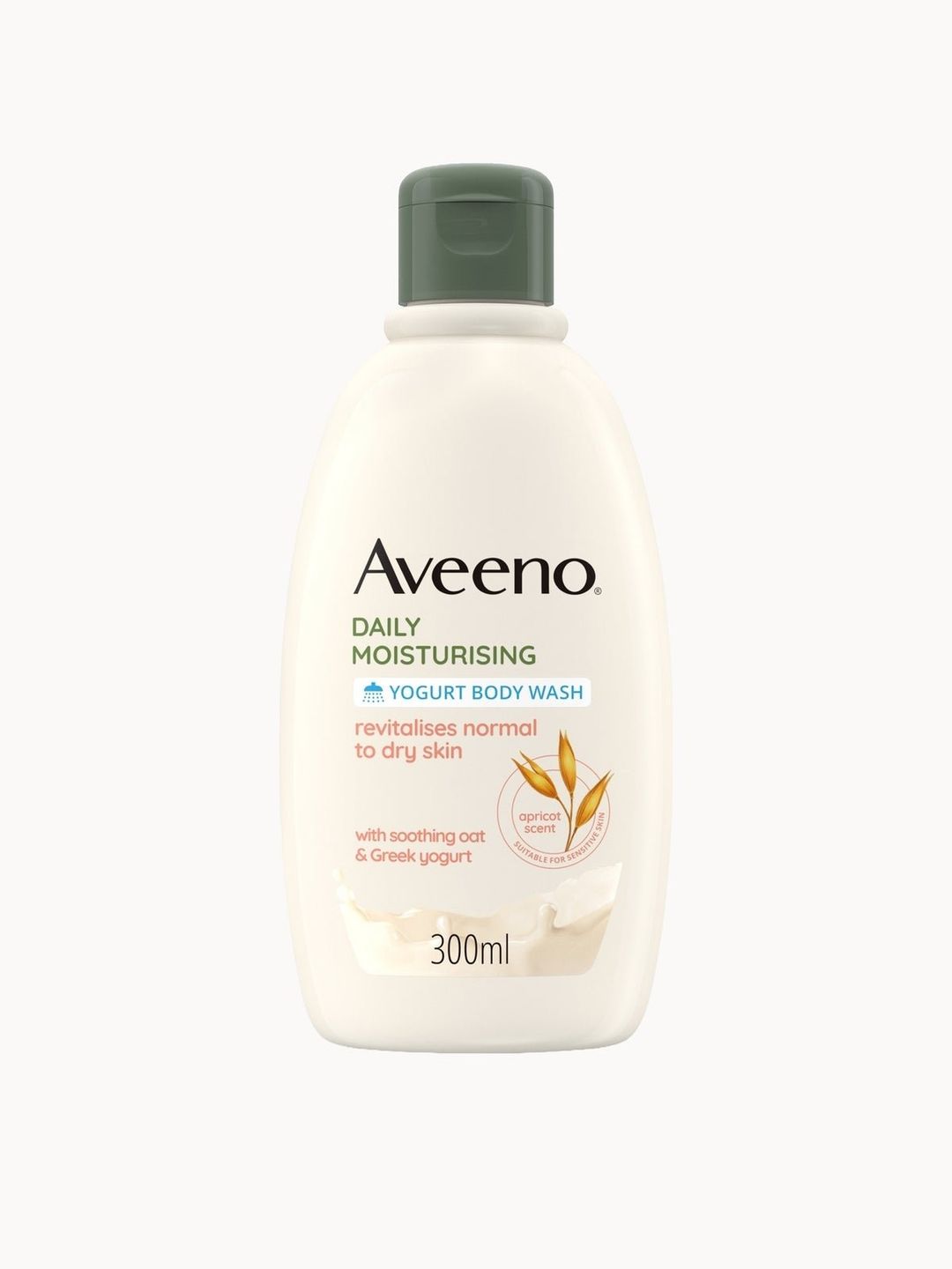 Aveeno Body Wash Daily Moisturising Yogurt 300ml Apricot Honey Normal to Dry Skin in White - Image 1
