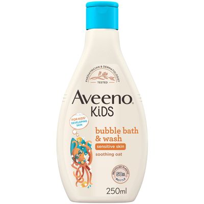 Aveeno Kids Bubble Bath and Wash with Soothing Oat Extract 250ml - Thumbnail 2