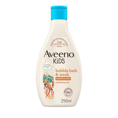 Aveeno Kids Bubble Bath and Wash with Soothing Oat Extract 250ml