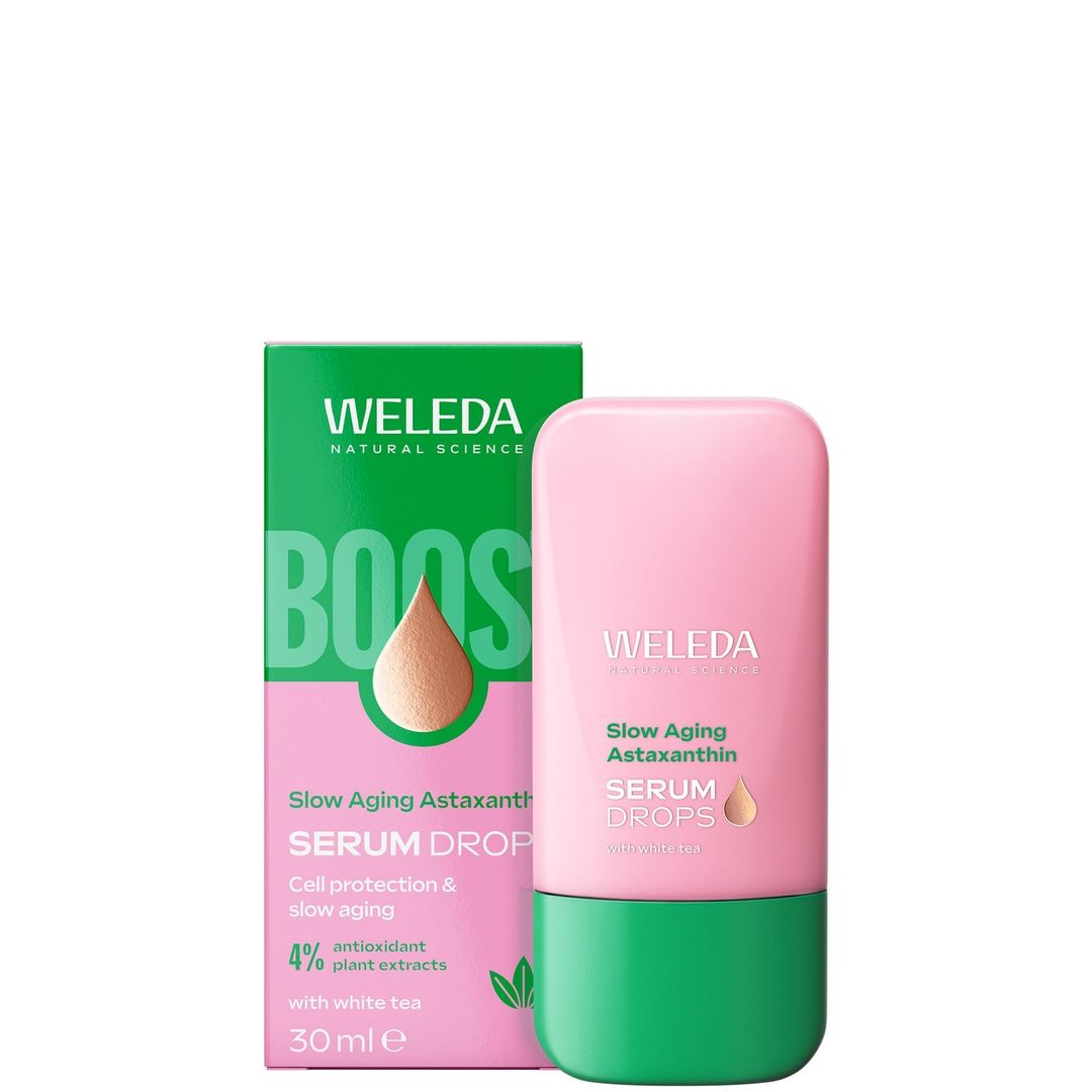 Weleda Slow Ageing Astaxanthin Face Serum Drops with White Tea, Vegan - Image 1
