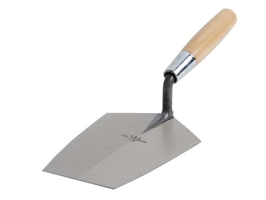 Marshalltown, Bucket Trowel, Wood Handle, 7.1/2In, Carbon Steel - Silver
