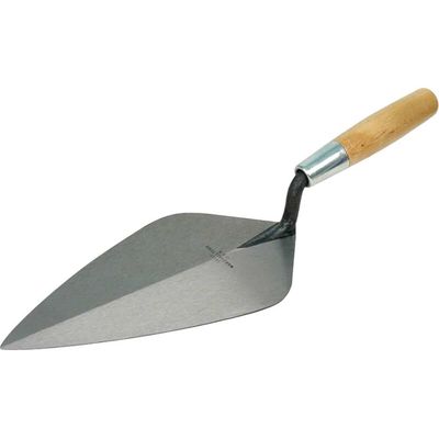 Marshalltown 34 Wide London Pattern Brick Trowel - Wooden Handle 11In - Black - Thumbnail 4