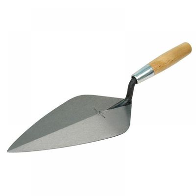 Marshalltown 34 Wide London Pattern Brick Trowel - Wooden Handle 12In - Black - Thumbnail 3