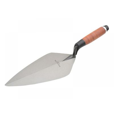 Marshalltown 34L Wide London Pattern Brick Trowel Leather Handle 12In - Black - Thumbnail 3