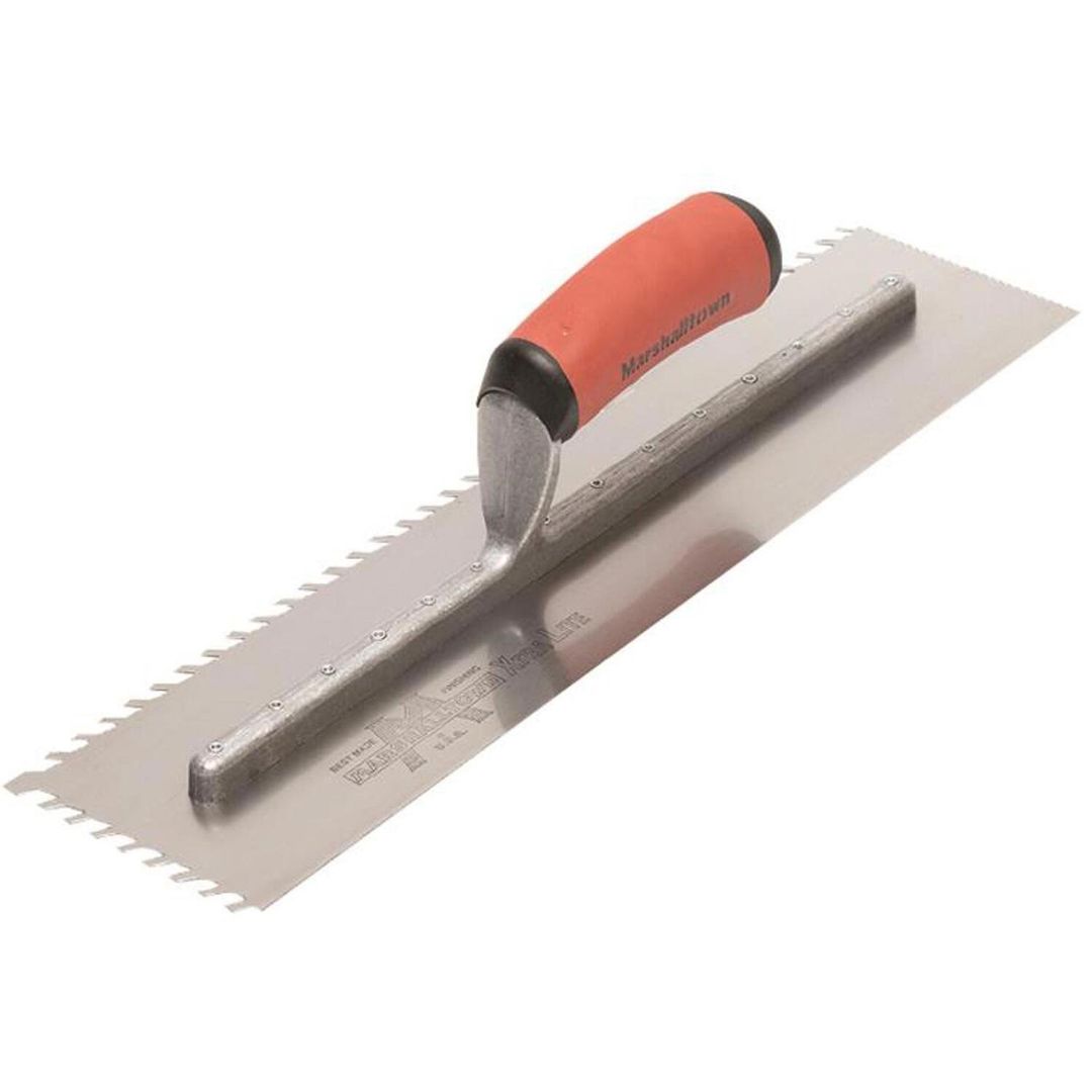 Marshalltown LayFlat 10mm Notch Trowel 16 x 4in - Black - Image 1