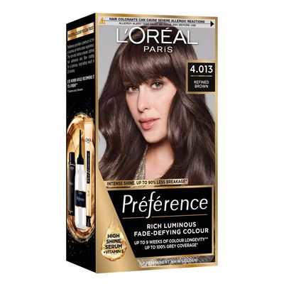 L'Oreal Paris Preference 4.013 Refined Brown Permanent Hair Dye - Black